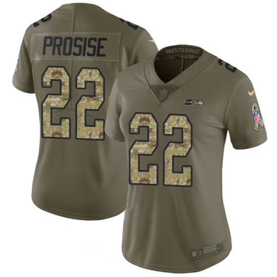 Nike Seahawks #22 C J Prosise Olive Camo Womens Stitched NFL Limited 2017 Salute to Service Jersey Nike Seahawks #22 C J Prosise Olive Camo Womens Stitched NFL Limited 2017 Salute to Service Jersey