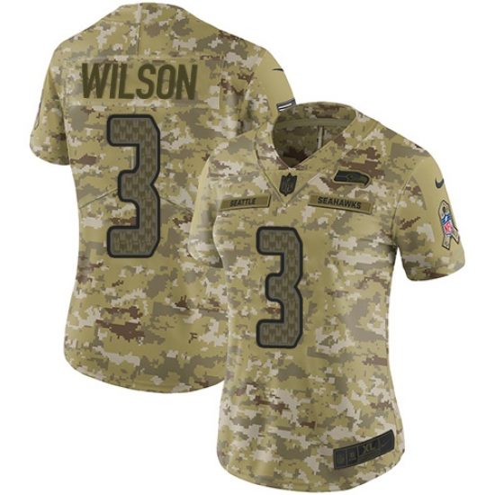 Nike Seahawks #3 Russell Wilson Camo Women Stitched NFL Limited 2018 Salute to Service Jersey Nike Seahawks #3 Russell Wilson Camo Women Stitched NFL Limited 2018 Salute to Service Jersey