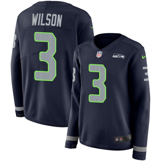 Nike Seahawks #3 Russell Wilson Steel Blue Team Color Women Jersey Nike Seahawks #3 Russell Wilson Steel Blue Team Color Women Jersey
