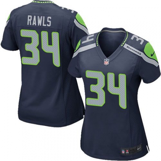 Nike Seahawks #34 Thomas Rawls Steel Blue Team Color Womens Stitched NFL Elite Jersey Nike Seahawks #34 Thomas Rawls Steel Blue Team Color Womens Stitched NFL Elite Jersey