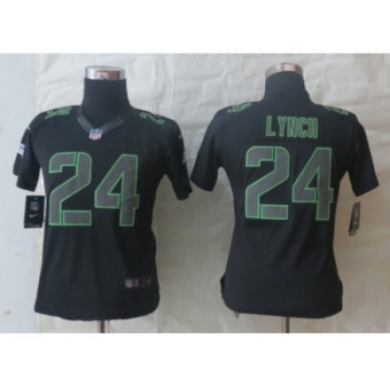 Nike Women Seattle Seahawks #24 Lynch Black Jerseys(Impact Limited) Nike Women Seattle Seahawks #24 Lynch Black Jerseys(Impact Limited)