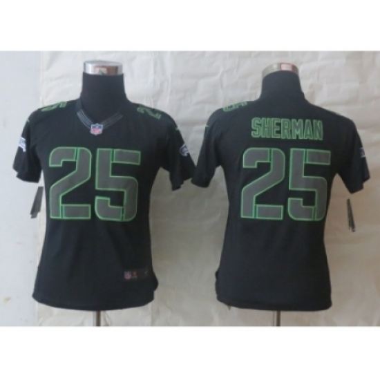 Nike Women Seattle Seahawks #25 Sherman Black Jerseys(Impact Limited) Nike Women Seattle Seahawks #25 Sherman Black Jerseys(Impact Limited)
