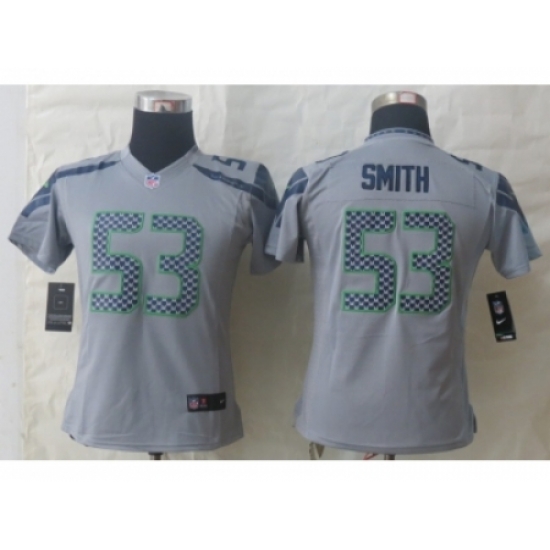 Nike Women Seattle Seahawks #53 Smith Grey Jerseys Nike Women Seattle Seahawks #53 Smith Grey Jerseys