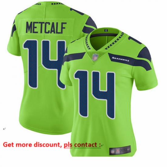 Seahawks 14 D K Metcalf Green Women Stitched Football Limited Rush Jersey Seahawks 14 D K Metcalf Green Women Stitched Football Limited Rush Jersey