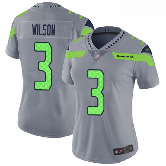 Seahawks #3 Russell Wilson Gray Women Stitched Football Limited Inverted Legend Jersey Seahawks #3 Russell Wilson Gray Women Stitched Football Limited Inverted Legend Jersey