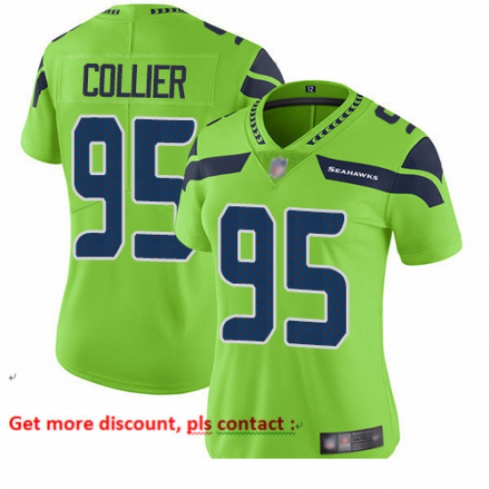 Seahawks 95 L J Collier Green Women Stitched Football Limited Rush Jersey Seahawks 95 L J Collier Green Women Stitched Football Limited Rush Jersey