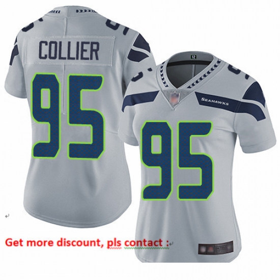 Seahawks 95 L J Collier Grey Alternate Women Stitched Football Vapor Untouchable Limited Jersey Seahawks 95 L J Collier Grey Alternate Women Stitched Football Vapor Untouchable Limited Jersey