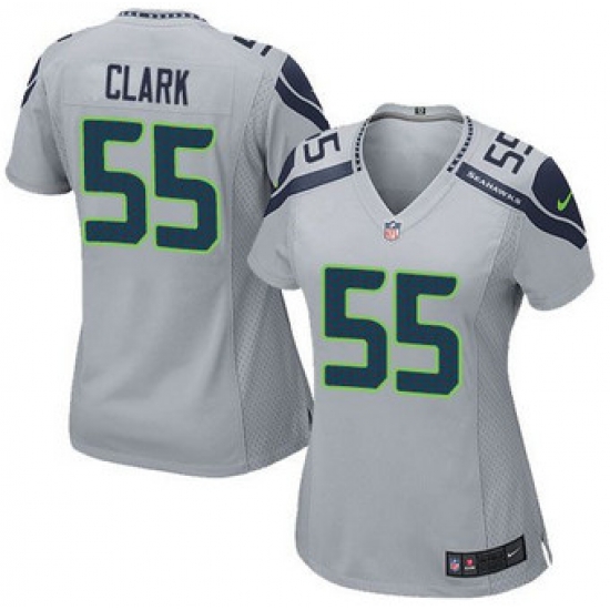 Women NEW Seattle Seahawks #55 Frank Clark Grey Alternate Stitched NFL Elite Jersey Women NEW Seattle Seahawks #55 Frank Clark Grey Alternate Stitched NFL Elite Jersey