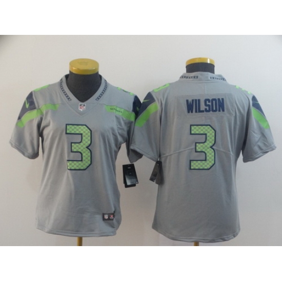 Women Nike Seahawks 3 Russell Wilson Gray Inverted Legend Limited Jersey Women Nike Seahawks 3 Russell Wilson Gray Inverted Legend Limited Jersey