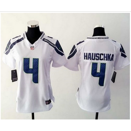 Women Nike Seahawks #4 Steven Hauschka White Stitched NFL Elite Jersey Women Nike Seahawks #4 Steven Hauschka White Stitched NFL Elite Jersey