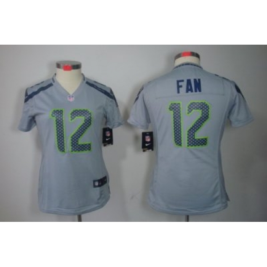 Women Nike Seattle Seahawks 12# Fan Grey Color NFL LIMITED Jerseys Women Nike Seattle Seahawks 12# Fan Grey Color NFL LIMITED Jerseys