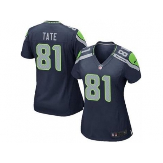 Women Nike Seattle Seahawks 81 Golden Tate Blue Jerseys Women Nike Seattle Seahawks 81 Golden Tate Blue Jerseys