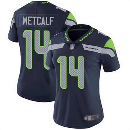Women Seattle Seahawks 14 D K Metcalf Navy Vapor Untouchable Stitched Jersey Women Seattle Seahawks 14 D K Metcalf Navy Vapor Untouchable Stitched Jersey