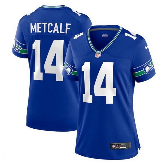 Women Seattle Seahawks 14 D K Metcalf Royal Throwback Player Stitched Game Jersey Run Small Women Seattle Seahawks 14 D K Metcalf Royal Throwback Player Stitched Game Jersey Run Small