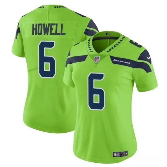 Women Seattle Seahawks 6 Sam Howell Green Vapor Limited Stitched Football Jersey Women Seattle Seahawks 6 Sam Howell Green Vapor Limited Stitched Football Jersey