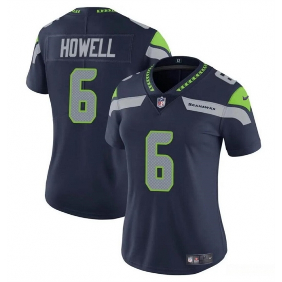 Women Seattle Seahawks 6 Sam Howell Navy Vapor Limited Stitched Football Jersey Women Seattle Seahawks 6 Sam Howell Navy Vapor Limited Stitched Football Jersey
