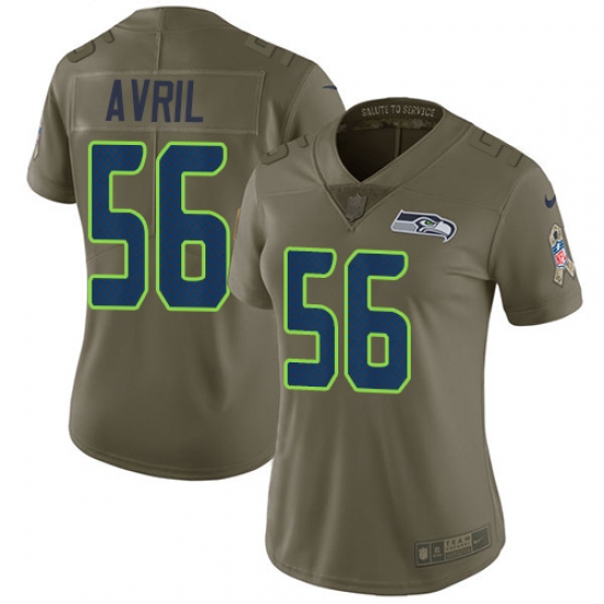 Womens Nike Seahawks #56 Cliff Avril Olive Stitched NFL Limited 2017 Salute to Service Jersey Womens Nike Seahawks #56 Cliff Avril Olive Stitched NFL Limited 2017 Salute to Service Jersey