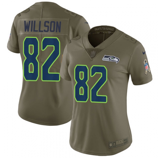Womens Nike Seahawks #82 Luke Willson Olive Stitched NFL Limited 2017 Salute to Service Jersey Womens Nike Seahawks #82 Luke Willson Olive Stitched NFL Limited 2017 Salute to Service Jersey