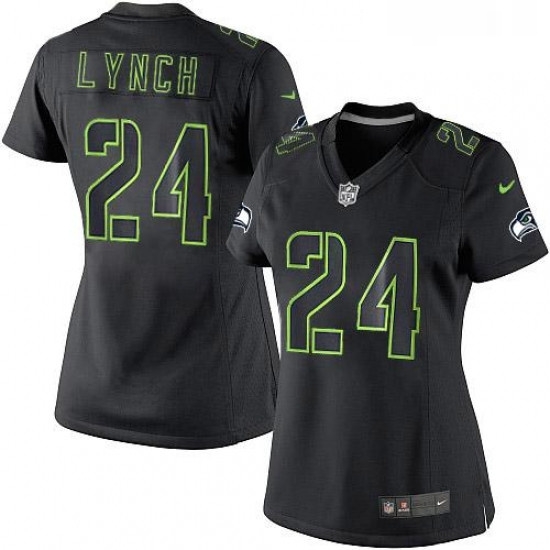 Womens Nike Seattle Seahawks 24 Marshawn Lynch Limited Black Impact NFL Jersey Womens Nike Seattle Seahawks 24 Marshawn Lynch Limited Black Impact NFL Jersey
