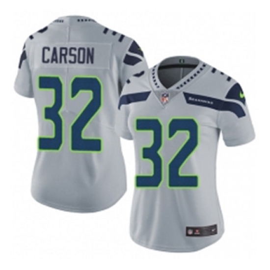 Womens Nike Seattle Seahawks 32 Chris Carson Grey Alternate Vapor Untouchable Limited Player NFL Jersey Womens Nike Seattle Seahawks 32 Chris Carson Grey Alternate Vapor Untouchable Limited Player NFL Jersey