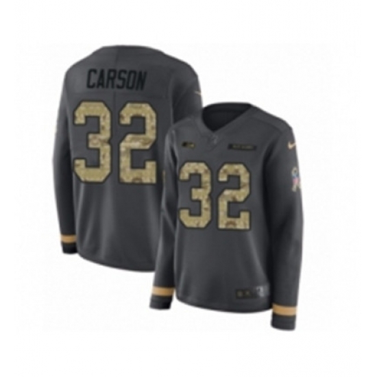 Womens Nike Seattle Seahawks 32 Chris Carson Limited Black Salute to Service Therma Long Sleeve NFL Jersey Womens Nike Seattle Seahawks 32 Chris Carson Limited Black Salute to Service Therma Long Sleeve NFL Jersey