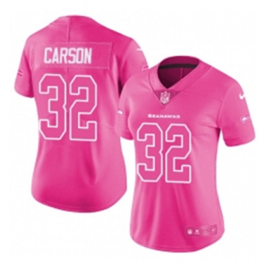Womens Nike Seattle Seahawks 32 Chris Carson Limited Pink Rush Fashion NFL Jersey Womens Nike Seattle Seahawks 32 Chris Carson Limited Pink Rush Fashion NFL Jersey