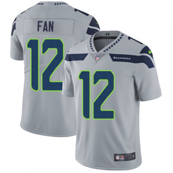 Nike Seahawks #12 Fan Grey Alternate Youth Stitched NFL Vapor Untouchable Limited Jersey Nike Seahawks #12 Fan Grey Alternate Youth Stitched NFL Vapor Untouchable Limited Jersey