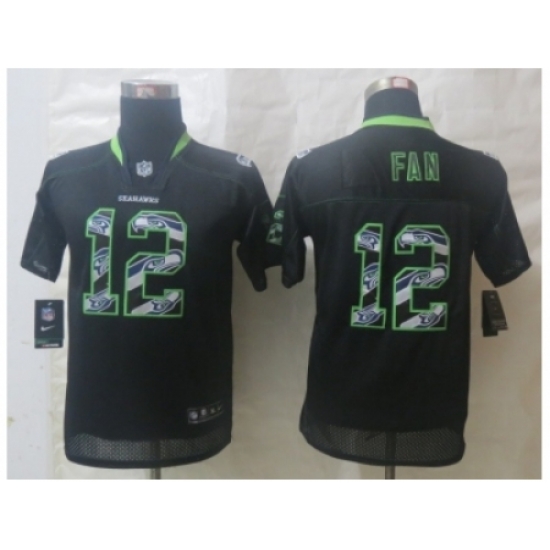 Youth Nike Seattle Seahawks #12 Fan Black Jerseys(Lights Out Stitched) Youth Nike Seattle Seahawks #12 Fan Black Jerseys(Lights Out Stitched)