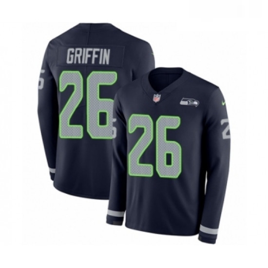 Youth Nike Seattle Seahawks 26 Shaquill Griffin Limited Navy Blue Therma Long Sleeve NFL Jersey Youth Nike Seattle Seahawks 26 Shaquill Griffin Limited Navy Blue Therma Long Sleeve NFL Jersey