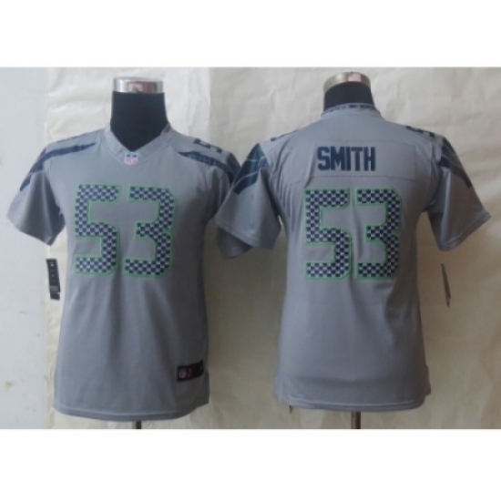 Youth Nike Seattle Seahawks #53 Smith Grey Jerseys Youth Nike Seattle Seahawks #53 Smith Grey Jerseys