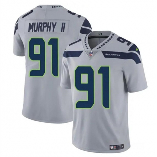 Youth Seattle Seahawks 91 Byron Murphy II Grey 2024 Draft Vapor Limited Stitched Football Jersey Youth Seattle Seahawks 91 Byron Murphy II Grey 2024 Draft Vapor Limited Stitched Football Jersey