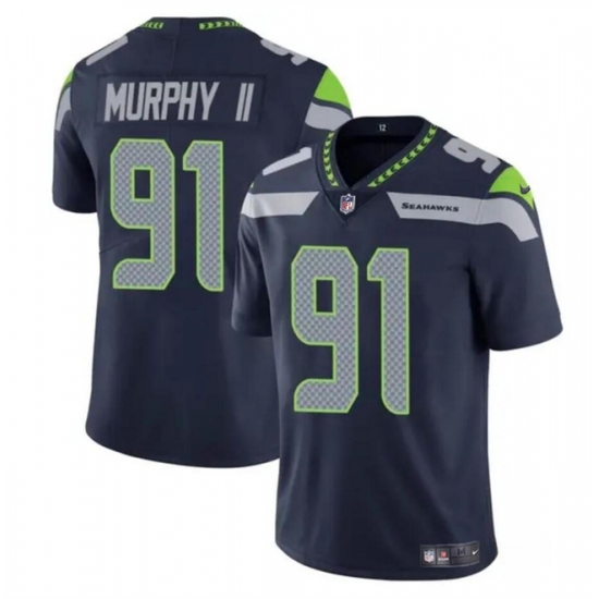 Youth Seattle Seahawks 91 Byron Murphy II Navy 2024 Draft Vapor Limited Stitched Football Jersey Youth Seattle Seahawks 91 Byron Murphy II Navy 2024 Draft Vapor Limited Stitched Football Jersey