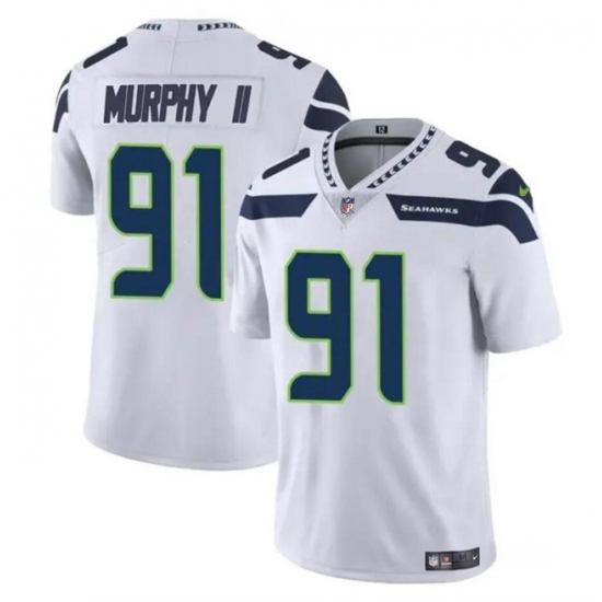 Youth Seattle Seahawks 91 Byron Murphy II White 2024 Draft Vapor Limited Stitched Football Jersey Youth Seattle Seahawks 91 Byron Murphy II White 2024 Draft Vapor Limited Stitched Football Jersey