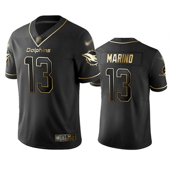 Dolphins 13 Dan Marino Black Men Stitched Football Limited Golden Edition Jersey Dolphins 13 Dan Marino Black Men Stitched Football Limited Golden Edition Jersey