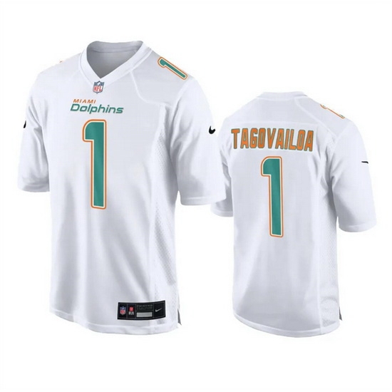 Men Miami Dolphins 1 Tua Tagovailoa White Fashion Vapor Untouchable Stitched Football Jersey Men Miami Dolphins 1 Tua Tagovailoa White Fashion Vapor Untouchable Stitched Football Jersey