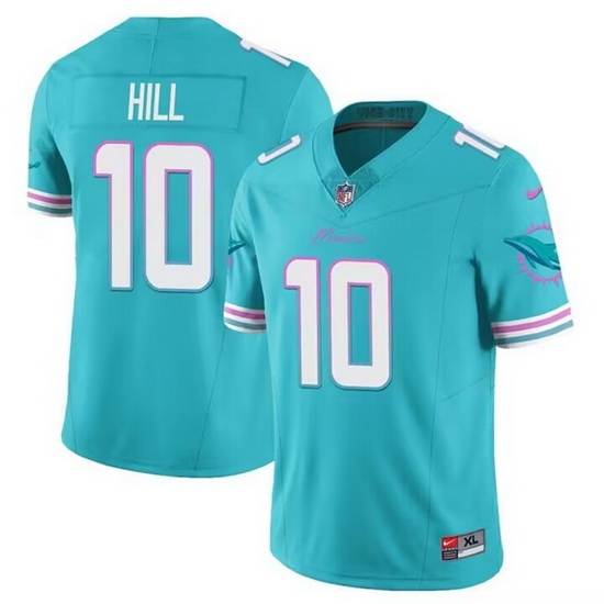 Men Miami Dolphins 10 Tyreek Hill Aqua 2023 F U S E Alternate Vapor Limited Stitched Football Jersey Men Miami Dolphins 10 Tyreek Hill Aqua 2023 F U S E Alternate Vapor Limited Stitched Football Jersey