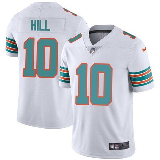 Men Miami Dolphins 10 Tyreek Hill White Color Rush Limited Stitched Football Jersey Men Miami Dolphins 10 Tyreek Hill White Color Rush Limited Stitched Football Jersey