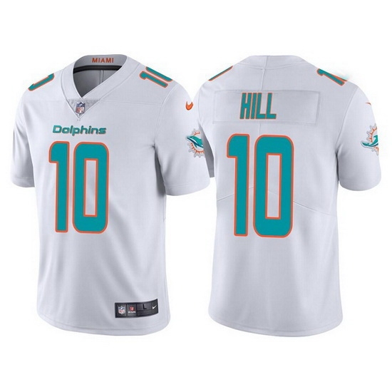 Men Miami Dolphins 10 Tyreek Hill White Vapor Untouchable Limited Stitched Football jersey Men Miami Dolphins 10 Tyreek Hill White Vapor Untouchable Limited Stitched Football jersey