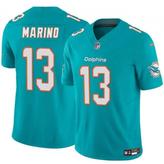 Men Miami Dolphins 13 Dan Marino Aqua 2023 F U S E Vapor Limited Stitched Football Jersey Men Miami Dolphins 13 Dan Marino Aqua 2023 F U S E Vapor Limited Stitched Football Jersey