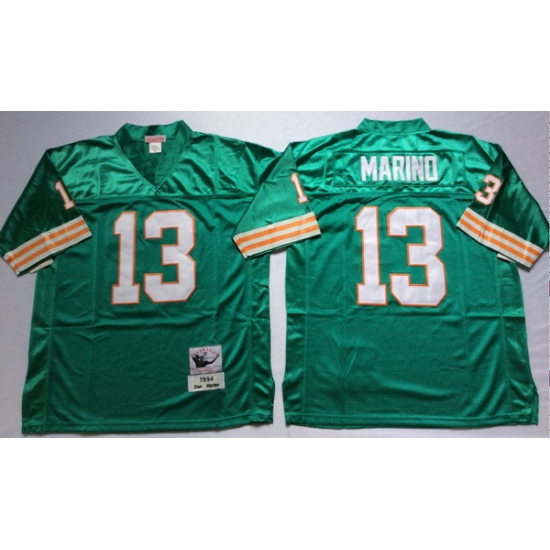 Men Miami Dolphins 13 Dan Marino Aqua M&N Throwback Jersey Men Miami Dolphins 13 Dan Marino Aqua M&N Throwback Jersey