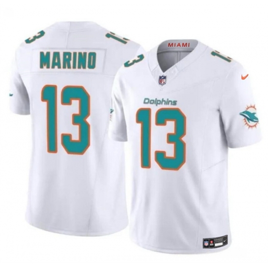 Men Miami Dolphins 13 Dan Marino White 2023 F U S E Vapor Limited Stitched Football Jersey Men Miami Dolphins 13 Dan Marino White 2023 F U S E Vapor Limited Stitched Football Jersey