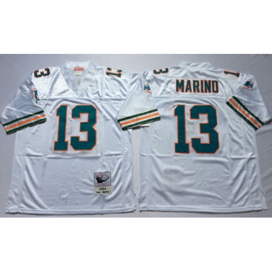 Men Miami Dolphins 13 Dan Marino White M&N Throwback Jersey Men Miami Dolphins 13 Dan Marino White M&N Throwback Jersey