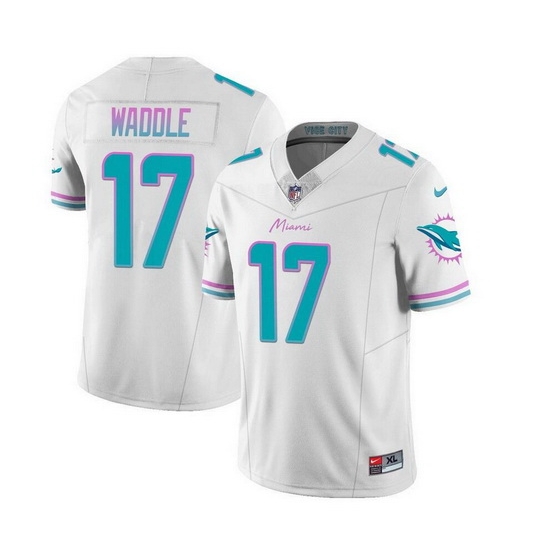 Men Miami Dolphins 17 Jaylen Waddle White 2023 F U S E Vapor Limited Stitched Football Jersey Men Miami Dolphins 17 Jaylen Waddle White 2023 F U S E Vapor Limited Stitched Football Jersey