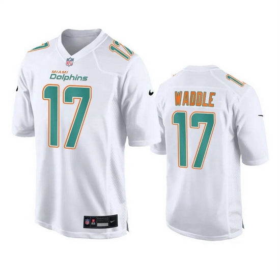 Men Miami Dolphins 17 Jaylen Waddle White Fashion Vapor Untouchable Stitched Football Jersey Men Miami Dolphins 17 Jaylen Waddle White Fashion Vapor Untouchable Stitched Football Jersey
