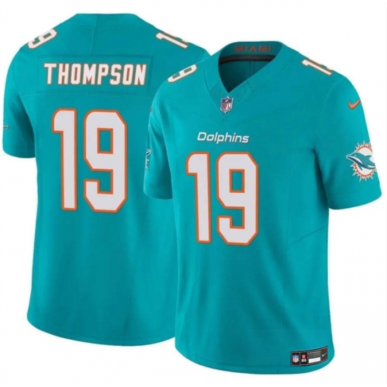 Men Miami Dolphins 19 Skylar Thompson Aqua 2024 F U S E Vapor Limited Stitched Football Jersey Men Miami Dolphins 19 Skylar Thompson Aqua 2024 F U S E Vapor Limited Stitched Football Jersey
