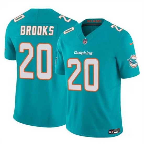 Men Miami Dolphins 20 Jordyn Brooks Aqua 2024 F U S E Vapor Limited Stitched Football Jersey Men Miami Dolphins 20 Jordyn Brooks Aqua 2024 F U S E Vapor Limited Stitched Football Jersey