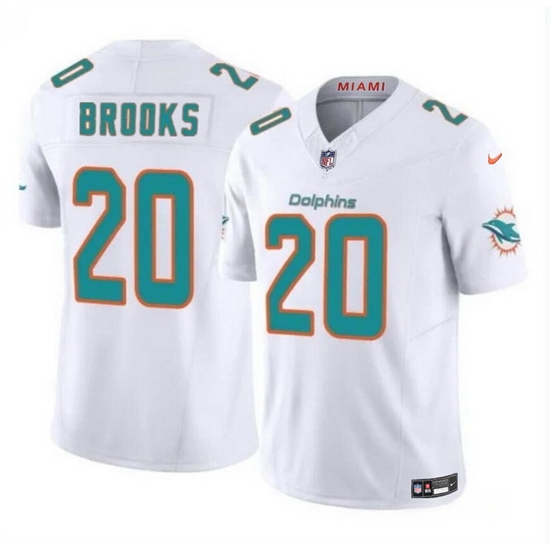 Men Miami Dolphins 20 Jordyn Brooks White 2024 F U S E Vapor Limited Stitched Football Jersey Men Miami Dolphins 20 Jordyn Brooks White 2024 F U S E Vapor Limited Stitched Football Jersey