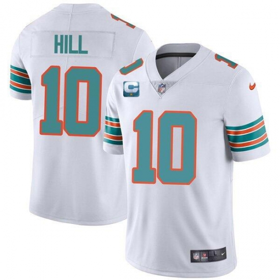 Men Miami Dolphins 2022 #10 Tyreek Hill White With 2-star C Patch Rush Color Stitched Football Jersey Men Miami Dolphins 2022 #10 Tyreek Hill White With 2-star C Patch Rush Color Stitched Football Jersey