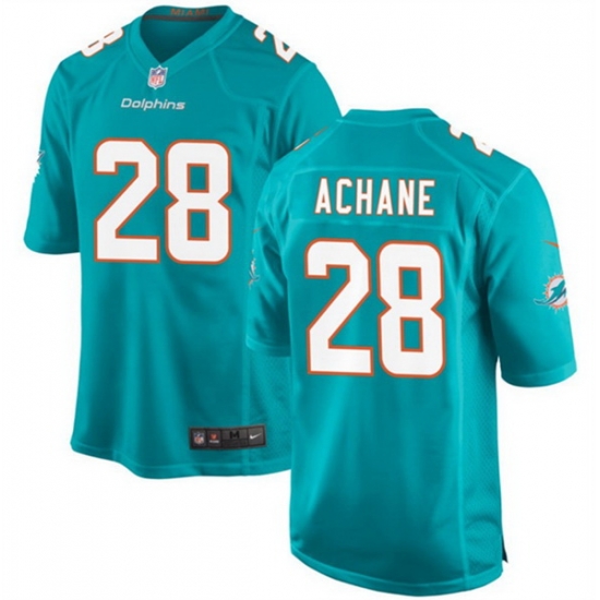 Men Miami Dolphins 28 De 27Von Achane Aqua Stitched Game Jersey Men Miami Dolphins 28 De 27Von Achane Aqua Stitched Game Jersey