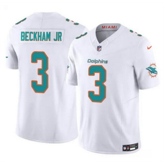 Men Miami Dolphins 3 Odell Beckham Jr White 2023 F U S E Vapor Limited Stitched Football Jersey Men Miami Dolphins 3 Odell Beckham Jr White 2023 F U S E Vapor Limited Stitched Football Jersey